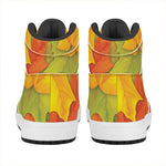 Fall Autumn Maple Leaves Print High Top Leather Sneakers
