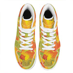 Fall Autumn Maple Leaves Print High Top Leather Sneakers