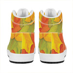 Fall Autumn Maple Leaves Print High Top Leather Sneakers