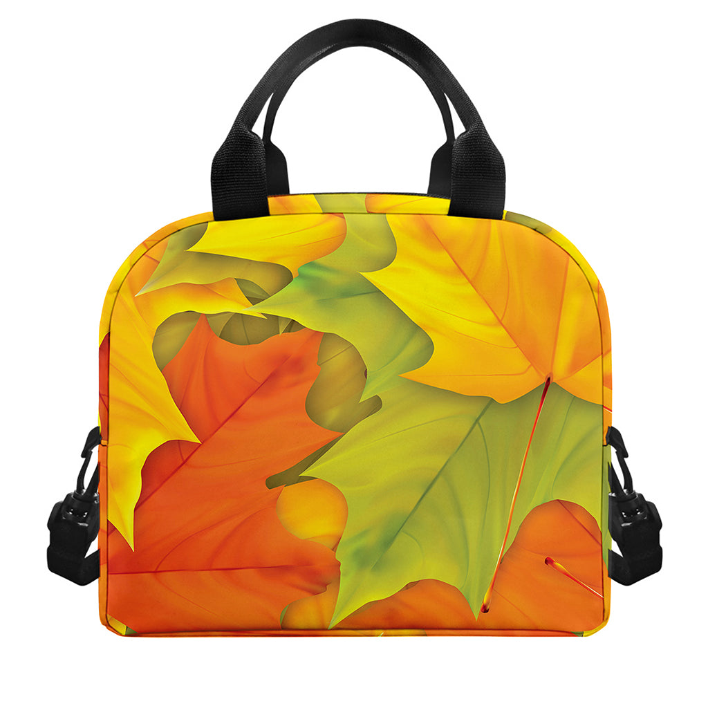 Fall Autumn Maple Leaves Print Insulated Lunch Bag