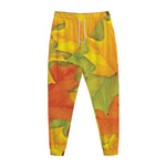 Fall Autumn Maple Leaves Print Jogger Pants