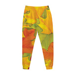 Fall Autumn Maple Leaves Print Jogger Pants