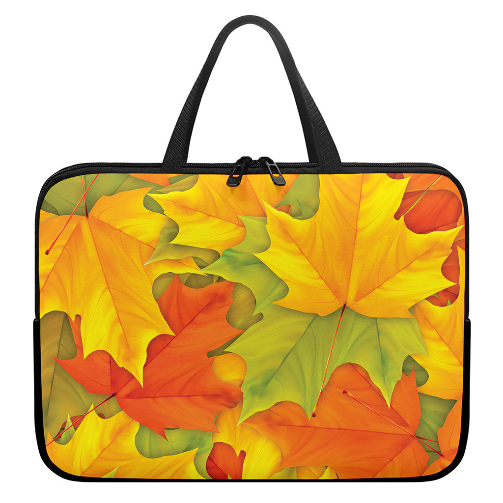 Fall Autumn Maple Leaves Print Laptop Sleeve With Handle