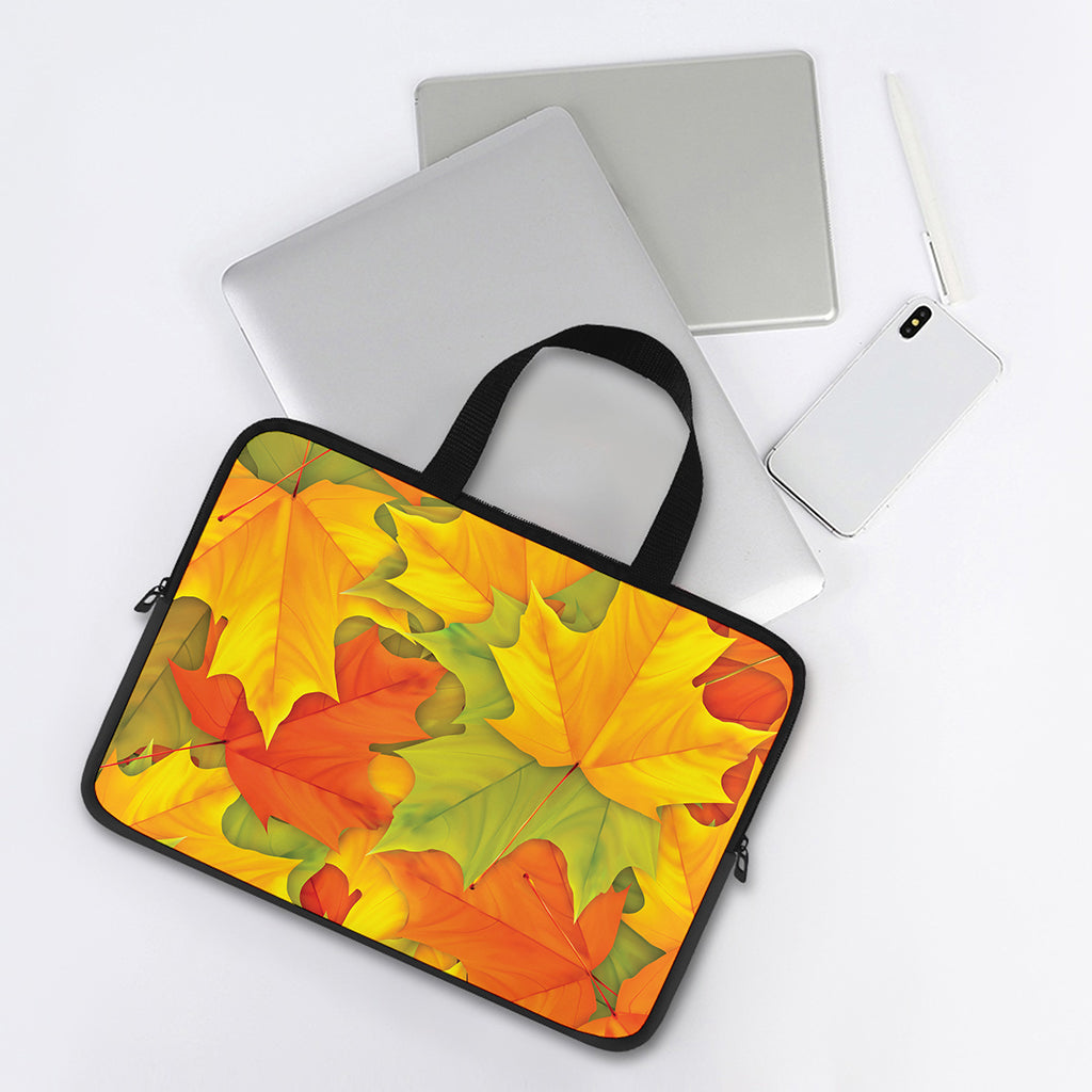 Fall Autumn Maple Leaves Print Laptop Sleeve With Handle