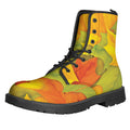 Fall Autumn Maple Leaves Print Lace-Up Boots