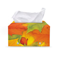 Fall Autumn Maple Leaves Print Leather Tissue Box Cover