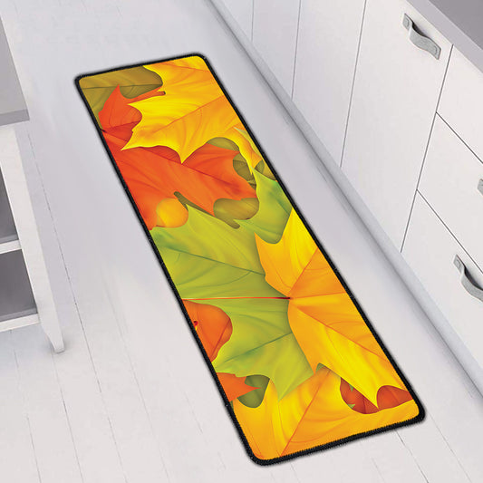 Fall Autumn Maple Leaves Print Long Kitchen Mat