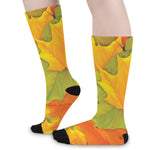 Fall Autumn Maple Leaves Print Long Socks