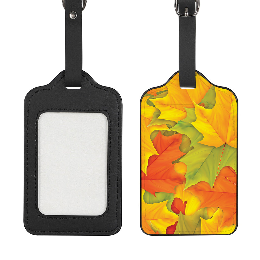 Fall Autumn Maple Leaves Print Luggage Tag