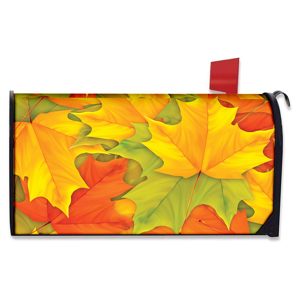 Fall Autumn Maple Leaves Print Mailbox Cover