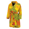 Fall Autumn Maple Leaves Print Men's Bathrobe