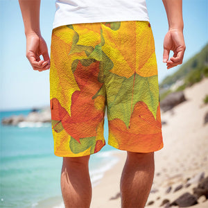 Fall Autumn Maple Leaves Print Men's Cargo Shorts