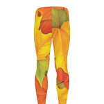 Fall Autumn Maple Leaves Print Men's leggings