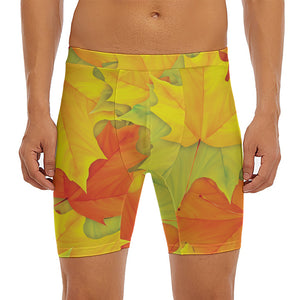 Fall Autumn Maple Leaves Print Men's Long Boxer Briefs