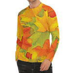 Fall Autumn Maple Leaves Print Men's Long Sleeve Rash Guard