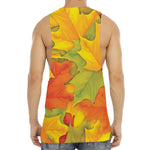 Fall Autumn Maple Leaves Print Men's Muscle Tank Top