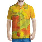 Fall Autumn Maple Leaves Print Men's Polo Shirt