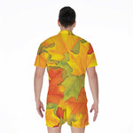 Fall Autumn Maple Leaves Print Men's Rompers