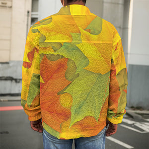 Fall Autumn Maple Leaves Print Men's Shirt Jacket