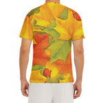 Fall Autumn Maple Leaves Print Men's Short Sleeve Rash Guard