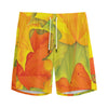 Fall Autumn Maple Leaves Print Men's Sports Shorts