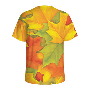 Fall Autumn Maple Leaves Print Men's Sports T-Shirt