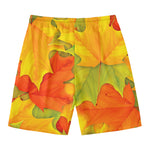 Fall Autumn Maple Leaves Print Men's Swim Trunks