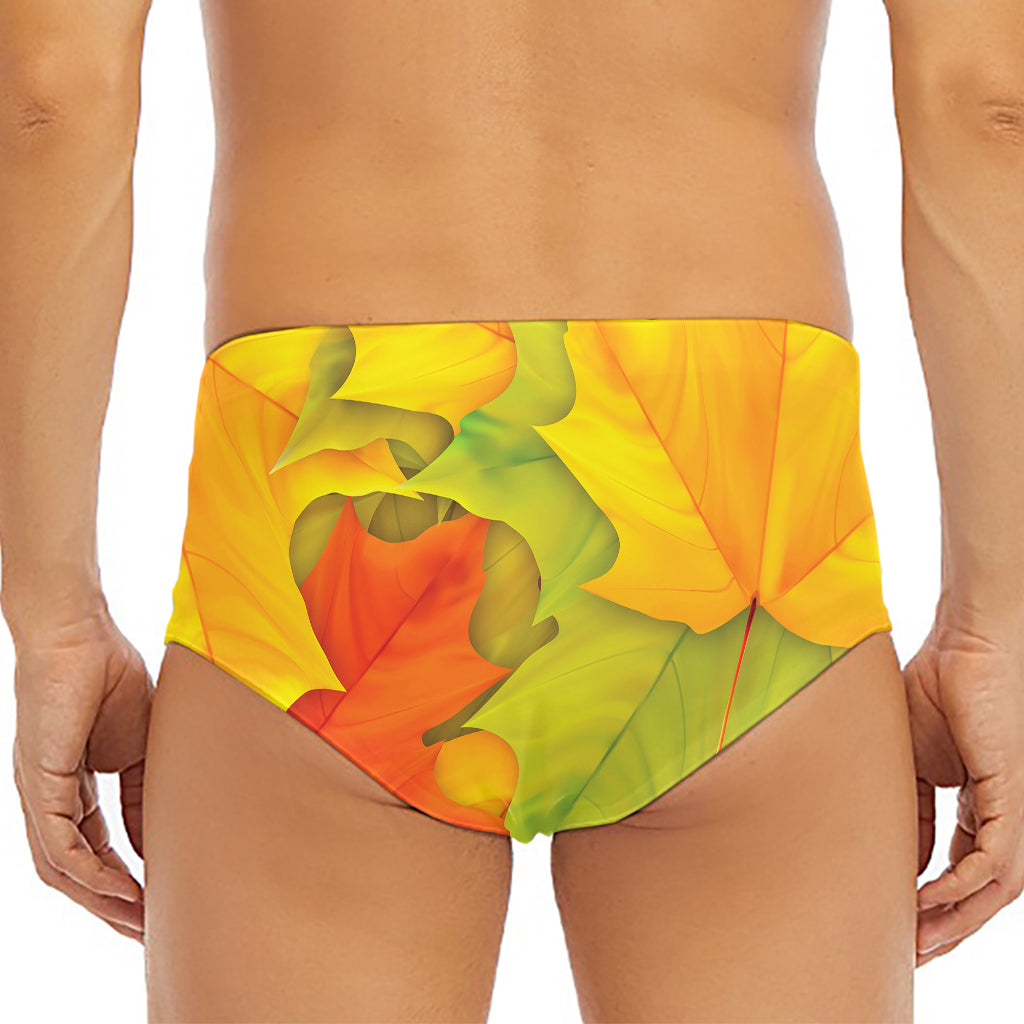 Fall Autumn Maple Leaves Print Men's Triangle Swim Briefs