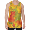 Fall Autumn Maple Leaves Print Men's Velvet Tank Top