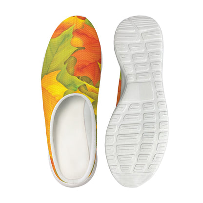 Fall Autumn Maple Leaves Print Mesh Casual Shoes