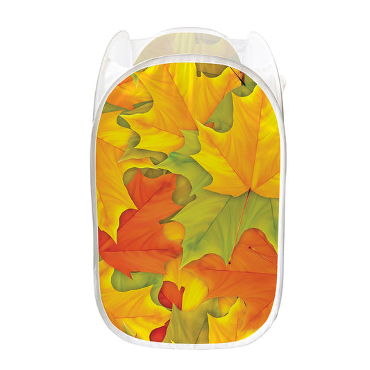 Fall Autumn Maple Leaves Print Mesh Laundry Hamper