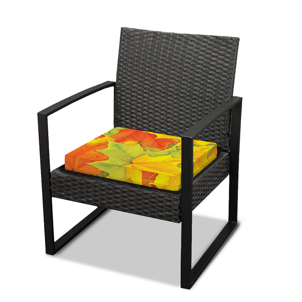 Fall Autumn Maple Leaves Print Outdoor Seat Cushion Cover