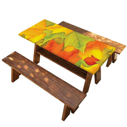 Fall Autumn Maple Leaves Print Picnic Table Cover