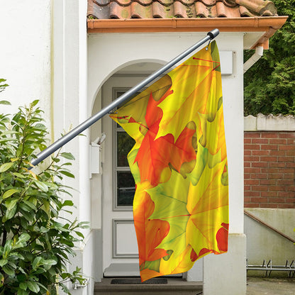 Fall Autumn Maple Leaves Print Polyester Flag