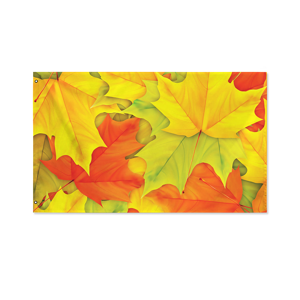 Fall Autumn Maple Leaves Print Polyester Flag