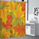 Fall Autumn Maple Leaves Print Premium Shower Curtain