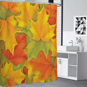 Fall Autumn Maple Leaves Print Premium Shower Curtain