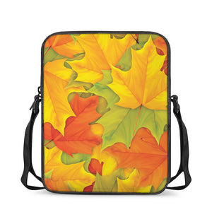 Fall Autumn Maple Leaves Print Rectangular Crossbody Bag