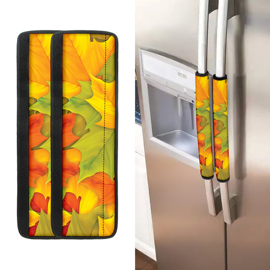 Fall Autumn Maple Leaves Print Refrigerator Handle Covers
