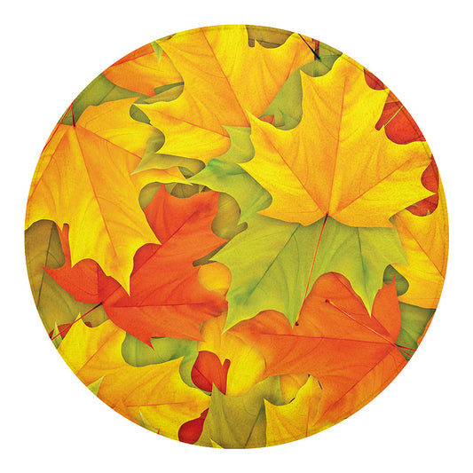 Fall Autumn Maple Leaves Print Round Blanket
