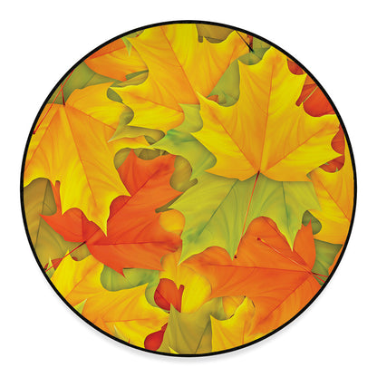 Fall Autumn Maple Leaves Print Round Floor Mat