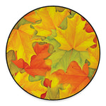 Fall Autumn Maple Leaves Print Round Floor Mat