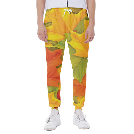 Fall Autumn Maple Leaves Print Scuba Joggers