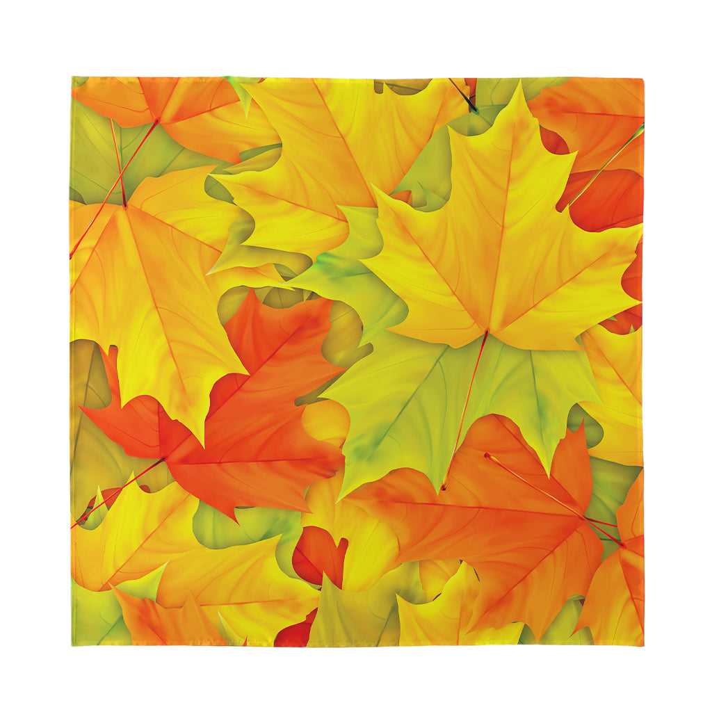 Fall Autumn Maple Leaves Print Silk Bandana