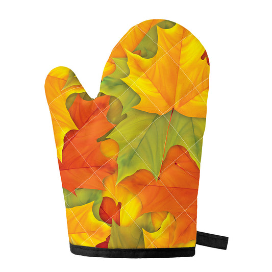 Fall Autumn Maple Leaves Print Single Oven Mitt