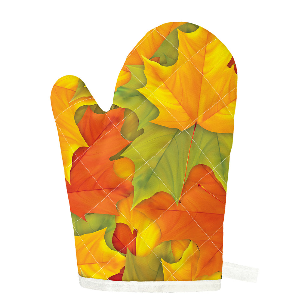 Fall Autumn Maple Leaves Print Single Oven Mitt
