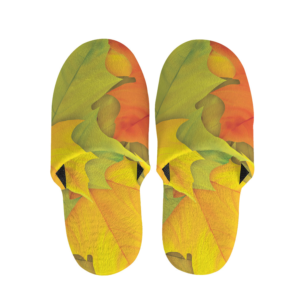 Fall Autumn Maple Leaves Print Slippers