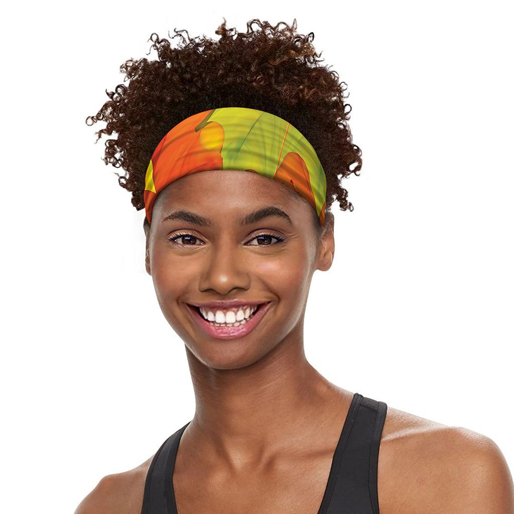 Fall Autumn Maple Leaves Print Sports Headband