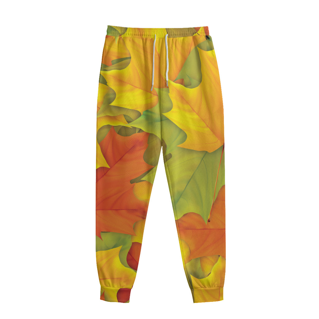 Fall Autumn Maple Leaves Print Sweatpants