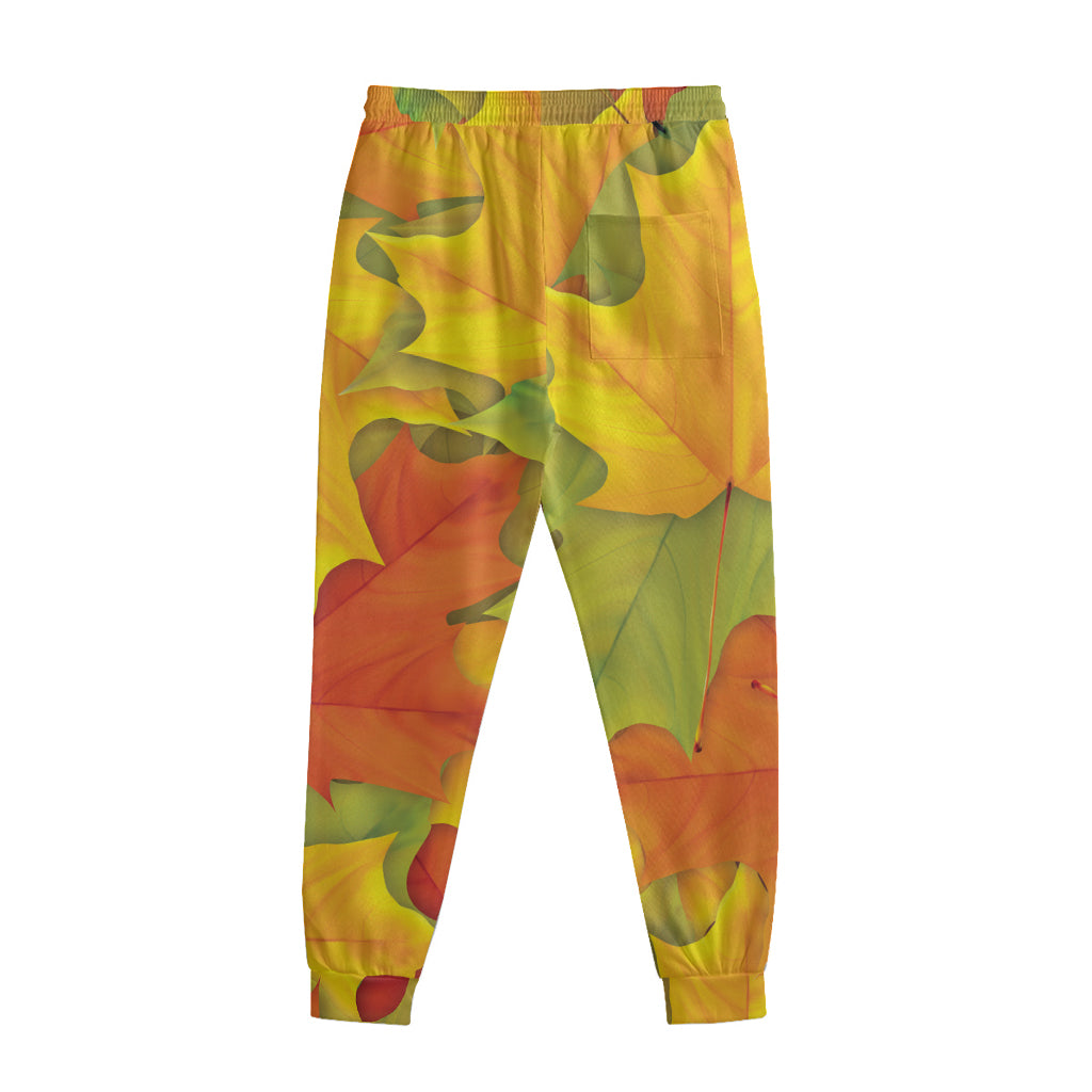 Fall Autumn Maple Leaves Print Sweatpants